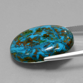 Chrysocolla Gemstone in 30.7 x 24.1 mm Size for Sale, Chrysocolla Stone in Multicolor Color
