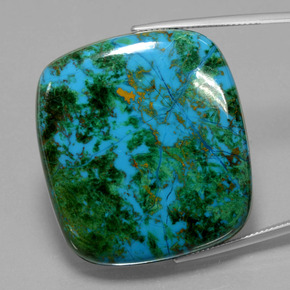 120.92 ct Multicolor Chrysocolla Gemstone, Chrysocolla Gem in Cushion Cabochon Shape for Sale.