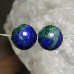 17.49 ctw Multicolor Chrysocolla Gemstones, Chrysocolla Gems in Drilled Sphere Shape for Sale.