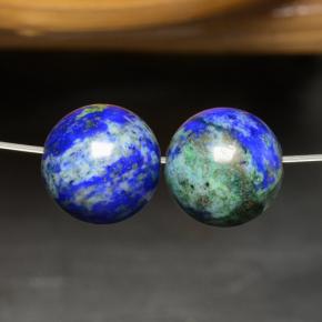 18.20 ctw Multicolor Chrysocolla Gemstones, Chrysocolla Gems in Drilled Sphere Shape for Sale.
