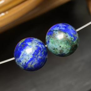 18.20 ctw Multicolor Chrysocolla Stones, Natural Chrysocolla in Drilled Sphere Shape for Sale