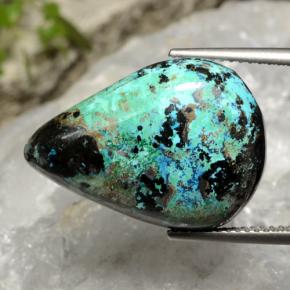 17.25 ct Multicolor Chrysocolla Stone, Natural Chrysocolla in Pear Cabochon Shape for Sale