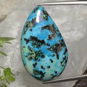 25.06 ct Multicolor Chrysocolla Gemstone, Chrysocolla Gem in Pear Cabochon Shape for Sale.