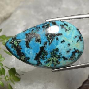 25.06 ct Multicolor Chrysocolla Stone, Natural Chrysocolla in Pear Cabochon Shape for Sale