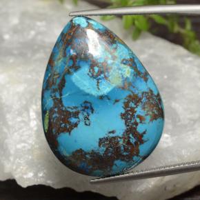 34.39 ct Multicolor Chrysocolla Gemstone, Chrysocolla Gem in Pear Cabochon Shape for Sale.