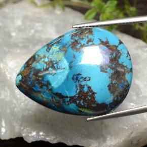 34.39 ct Multicolor Chrysocolla Stone, Natural Chrysocolla in Pear Cabochon Shape for Sale