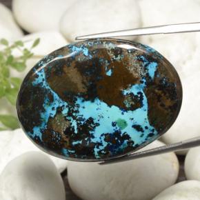 55.95 ct Multicolor Chrysocolla Stone, Natural Chrysocolla in Oval Cabochon Shape for Sale
