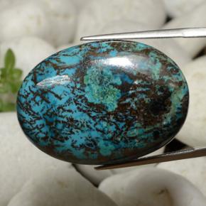 51.54 ct Multicolor Chrysocolla Stone, Natural Chrysocolla in Oval Cabochon Shape for Sale