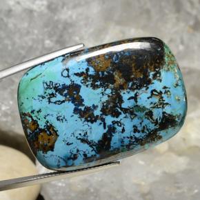 80.90 ct Multicolor Chrysocolla Stone, Natural Chrysocolla in Cushion Cabochon Shape for Sale