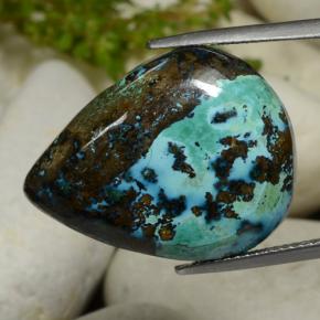 27.18 ct Multicolor Chrysocolla Stone, Natural Chrysocolla in Pear Cabochon Shape for Sale