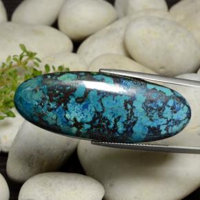 49.81 ct Multicolor Chrysocolla Stone, Natural Chrysocolla in Oval Cabochon Shape for Sale