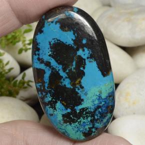 89.23 ct Multicolor Chrysocolla Gemstone, Chrysocolla Gem in Oval Cabochon Shape for Sale.