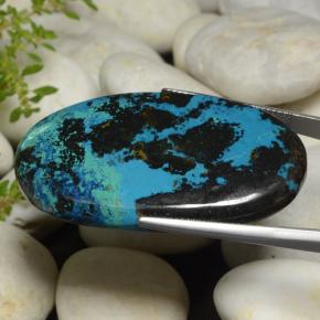 Chrysocolla Gemstone in 43.7 x 25.2 mm Size for Sale, Chrysocolla Stone in Multicolor Color