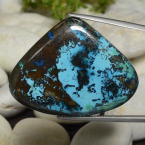 74.54 ct Multicolor Chrysocolla Gemstone, Chrysocolla Gem in Pear Cabochon Shape for Sale.