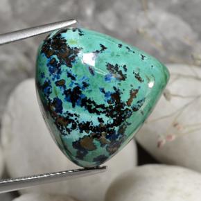 26.45 ct Multicolor Chrysocolla Stone, Natural Chrysocolla in Pear Cabochon Shape for Sale