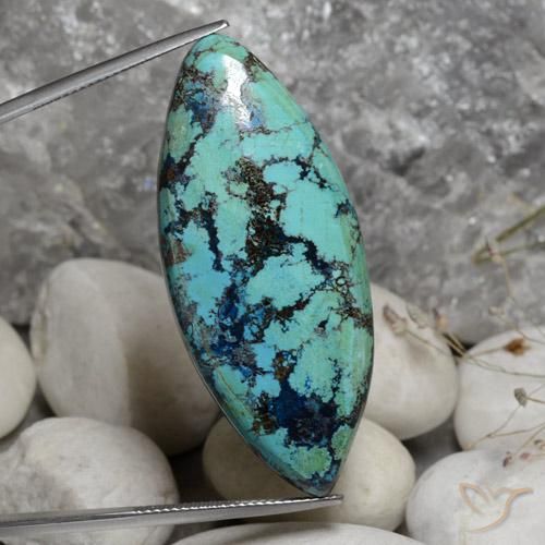36.57 ct Marquise Chrysocolla, 45.5 x 19.4 mm From Australia, Photo A