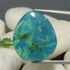 24.72 ct Multicolor Chrysocolla Gemstone, Chrysocolla Gem in Fancy Cabochon Shape for Sale.