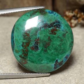 28.24 ct Multicolor Chrysocolla Gemstone, Chrysocolla Gem in Round Cabochon Shape for Sale.