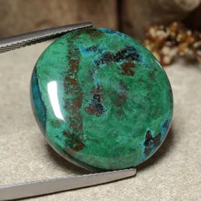 28.24 ct Multicolor Chrysocolla Stone, Natural Chrysocolla in Round Cabochon Shape for Sale