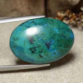 20.87 ct Multicolor Chrysocolla Stone, Natural Chrysocolla in Oval Cabochon Shape for Sale
