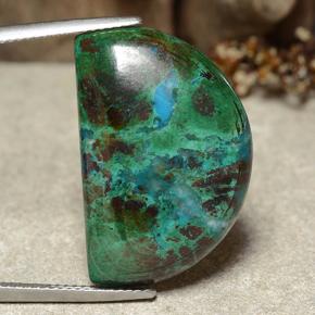28.3ct Half Moon Cabochon Multicolor Chrysocolla Gem for sale 28.3ct Half Moon Cabochon Multicolor Chrysocolla Gem (ID: 486339)