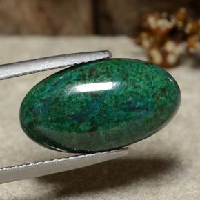 10.36 ct Multicolor Chrysocolla Stone, Natural Chrysocolla in Oval Cabochon Shape for Sale