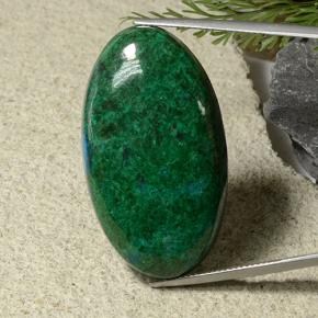 60.57 ct Multicolor Chrysocolla Gemstone, Chrysocolla Gem in Oval Cabochon Shape for Sale.