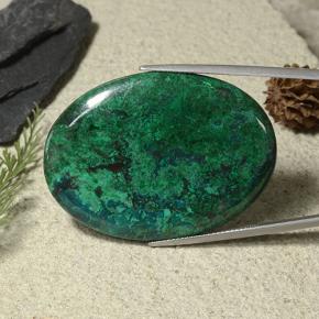 60.48 ct Multicolor Chrysocolla Stone, Natural Chrysocolla in Oval Cabochon Shape for Sale