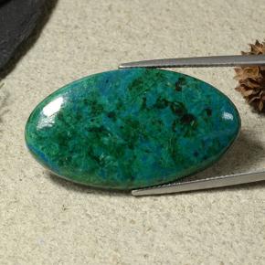 42.04 ct Green Chrysocolla Stone, Natural Chrysocolla in Oval Cabochon Shape for Sale