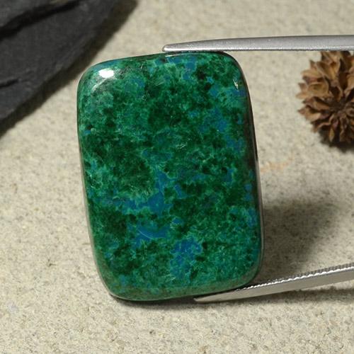 Verde frío Chrysocolla Gema - 44.1ct Cabujón forma Cojín (ID: 486388)