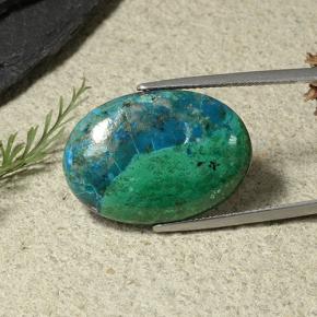 19.55 ct Multicolor Chrysocolla Stone, Natural Chrysocolla in Oval Cabochon Shape for Sale