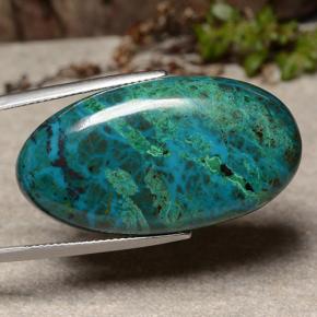 43.61 ct Multicolor Chrysocolla Stone, Natural Chrysocolla in Oval Cabochon Shape for Sale