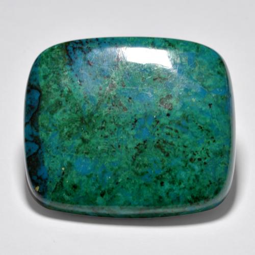 Multicolor Chrysocolla Gema - 63ct Cabujón forma Cojín (ID: 486433)