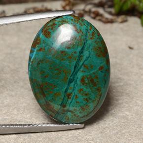 17.8ct Oval Cabochon Multicolor Chrysocolla Gem for sale 17.8ct Oval Cabochon Multicolor Chrysocolla Gem (ID: 486434)