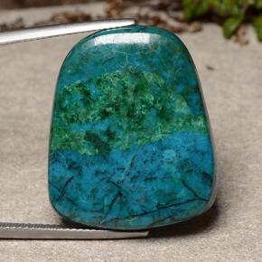 41.09 ct Multicolor Chrysocolla Gemstone, Chrysocolla Gem in Trapezoid Cabochon Shape for Sale.