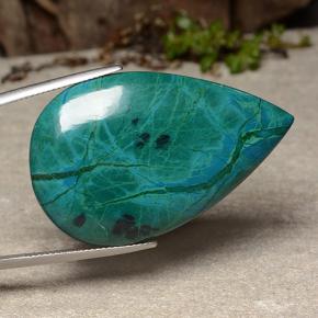 60.60 ct Multicolor Chrysocolla Stone, Natural Chrysocolla in Pear Cabochon Shape for Sale
