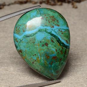 Chrysocolla Gemstone in 30.1 x 23.2 mm Size for Sale, Chrysocolla Stone in Multicolor Color