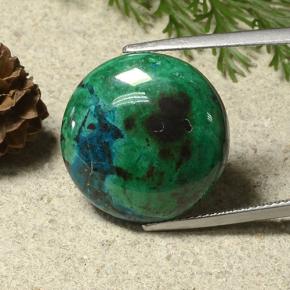 19.58 ct Multicolor Chrysocolla Gemstone, Chrysocolla Gem in Round Cabochon Shape for Sale.