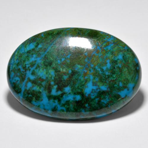 Multicolore Chrysocolle gemme - 73.7ct Ovale Cabochon (ID: 486504)