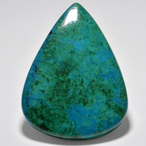 74.35 ct Multicolor Chrysocolla Gemstone, Chrysocolla Gem in Pear Cabochon Shape for Sale.