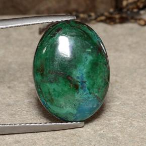 12.81 ct Multicolor Chrysocolla Gemstone, Chrysocolla Gem in Oval Cabochon Shape for Sale.
