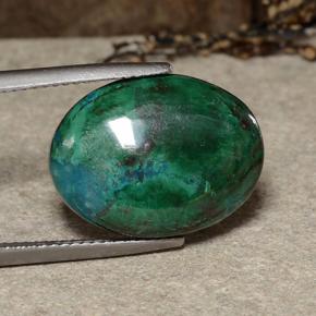 12.81 ct Multicolor Chrysocolla Stone, Natural Chrysocolla in Oval Cabochon Shape for Sale