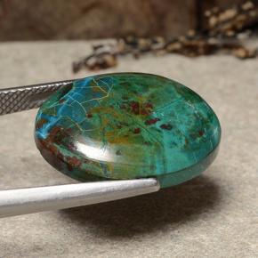 Chrysocolla Gemstone in 20.1 x 16.1 mm Size for Sale, Chrysocolla Stone in Multicolor Color