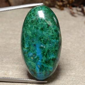 Multicolore Chrysocolle gemme - 47.4ct Ovale Cabochon (ID: 486559)