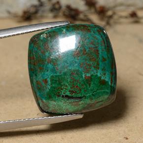 17.07 ct Multicolor Chrysocolla Gemstone, Chrysocolla Gem in Cushion Cabochon Shape for Sale.