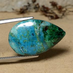 9.54 ct Multicolor Chrysocolla Stone, Natural Chrysocolla in Pear Cabochon Shape for Sale