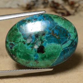 23.35 ct Multicolor Chrysocolla Stone, Natural Chrysocolla in Oval Cabochon Shape for Sale