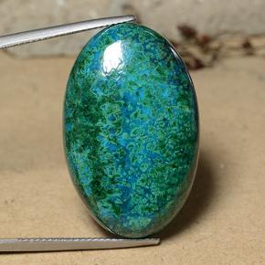 41.76 ct Multicolor Chrysocolla Gemstone, Chrysocolla Gem in Oval Cabochon Shape for Sale.