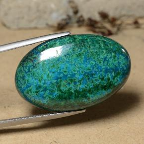 41.76 ct Multicolor Chrysocolla Stone, Natural Chrysocolla in Oval Cabochon Shape for Sale