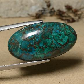 18.81 ct Multicolor Chrysocolla Stone, Natural Chrysocolla in Oval Cabochon Shape for Sale